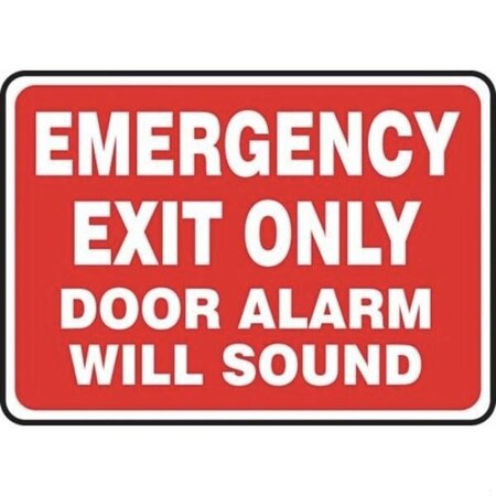 Accuform Exit Sign, Adhesive Poly, 14 in W, 10 in H MEXT411VS